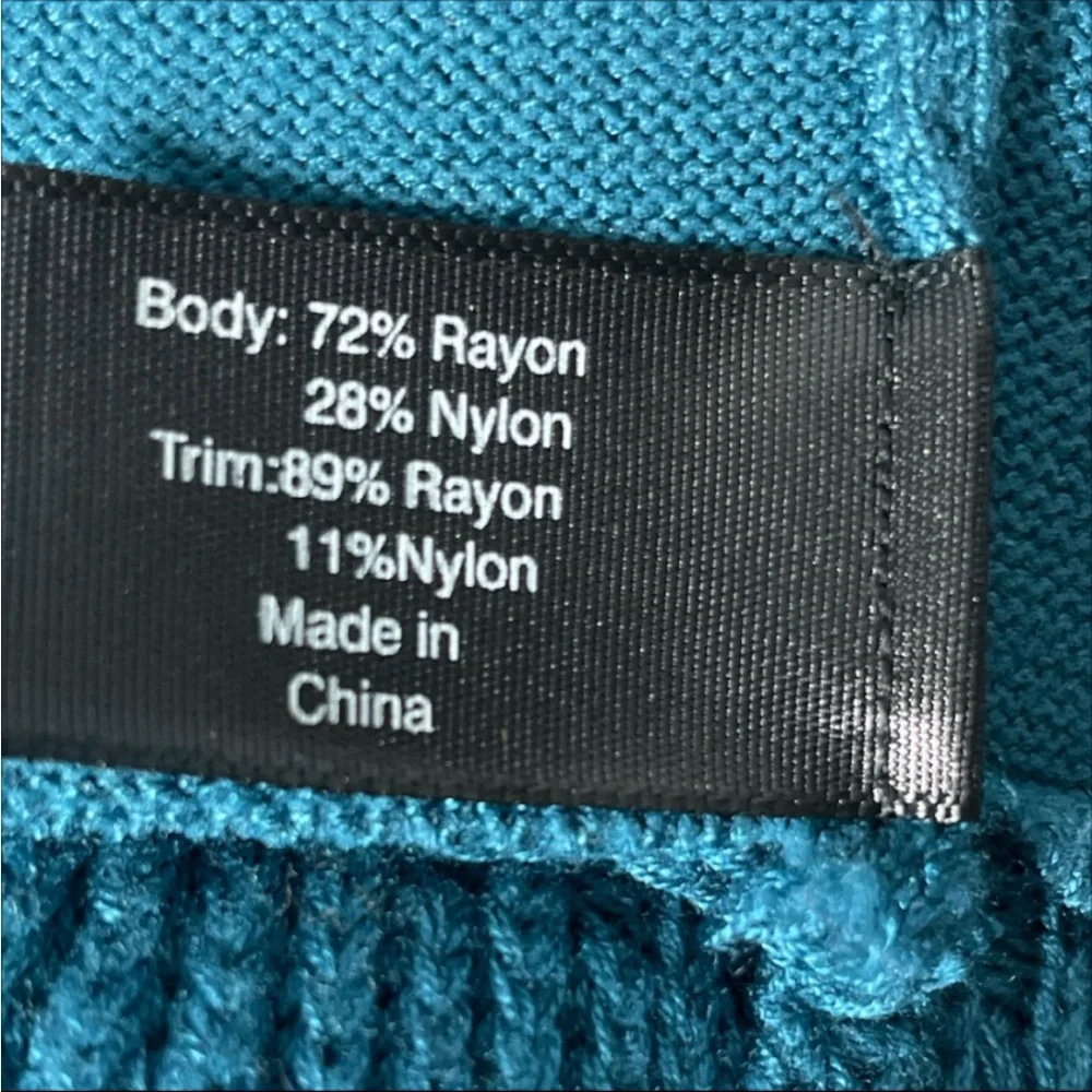 Lane Bryant Teal tiered Ruffle long sleeve lightweight knit sweater size 14/16 - Picture 5 of 5